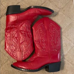 Little girls red cowboy boots size 13